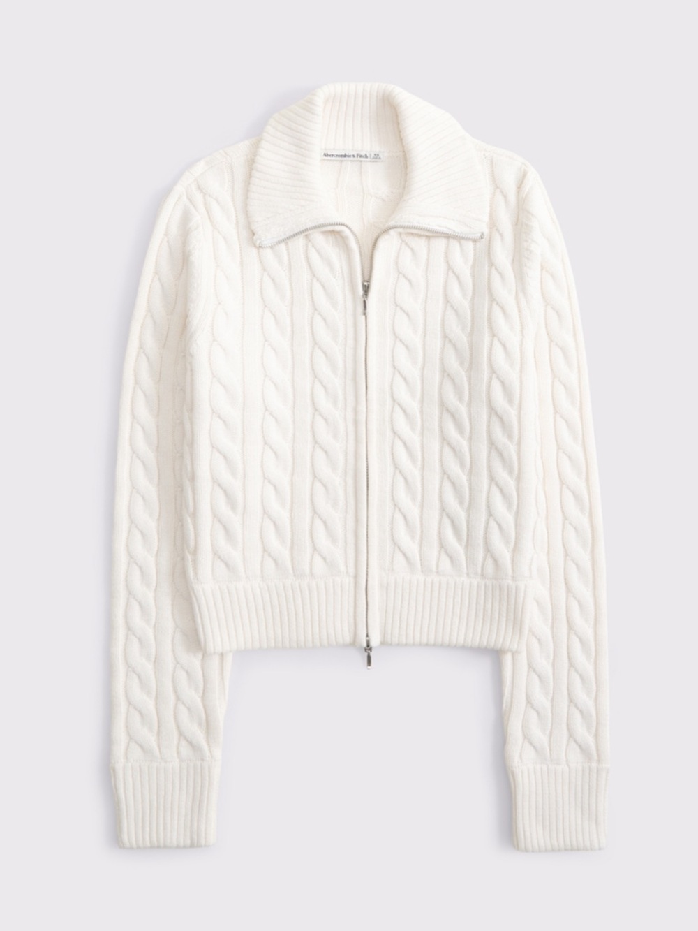 double zipper cable-knit cardigan